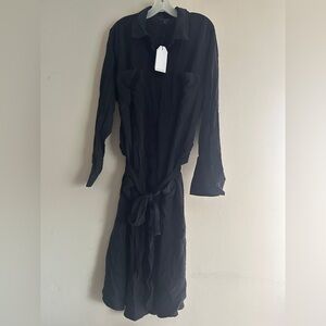NWT Universal Standard Women’s Black Rhea Cupro Shirt Dress L